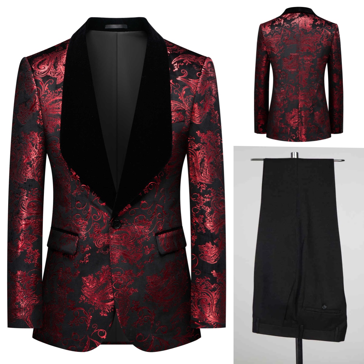 Men'S Grooming Spot - Image réelle hommes costume Jacquard affaires
