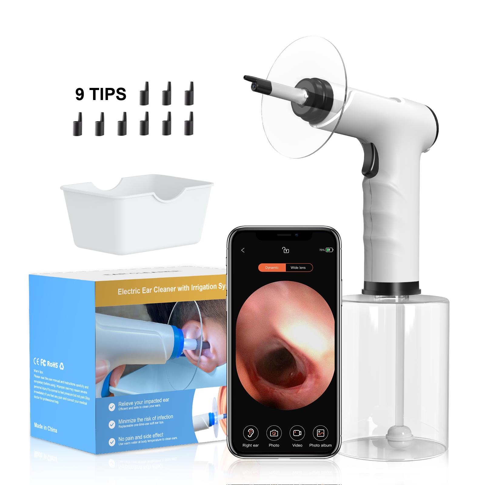 Ear Wax Remover - Appareil portable de nettoyage d'oreilles avec